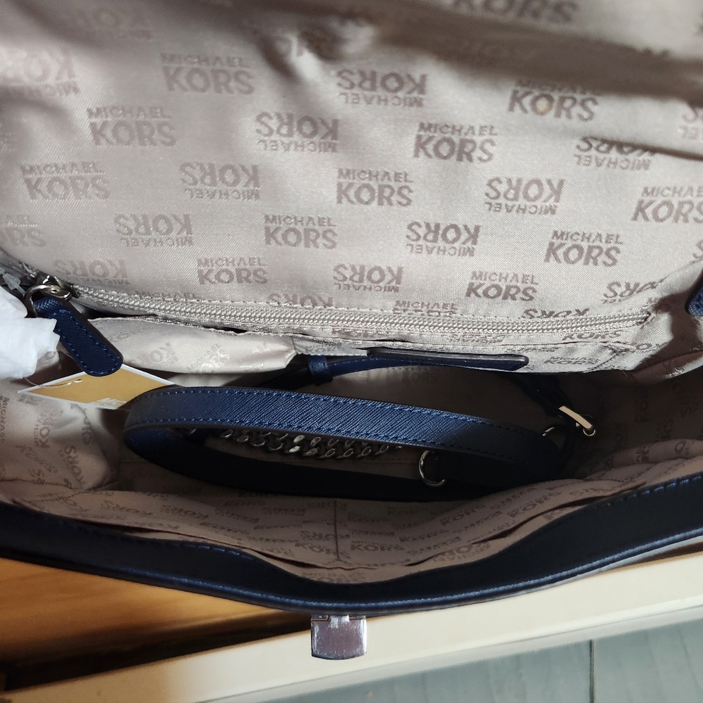 michael kors tina studded purse in navy - Picture 4 of 4